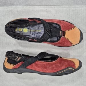 J-41 Summit ballet flats women's 8 red orange suede hiking shoes Adventure On